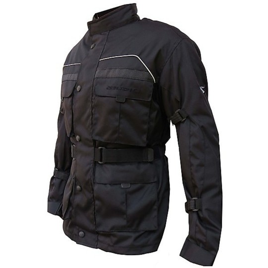 Veste de moto en tissu technique Judges Desert WP noir étanche avec sac de taille