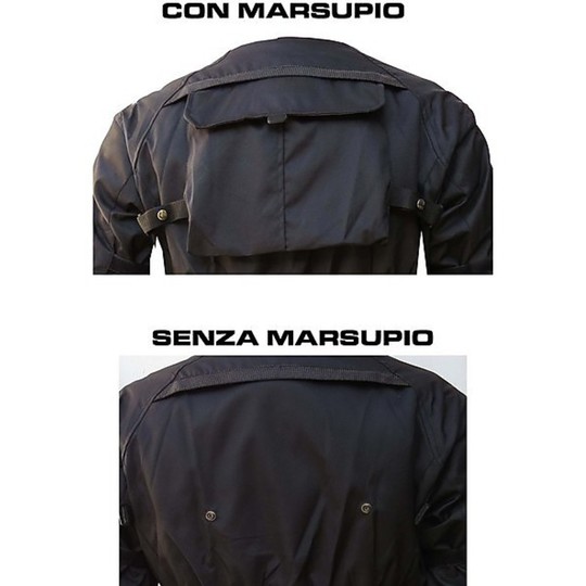 Veste de moto en tissu technique Judges Desert WP noir étanche avec sac de taille