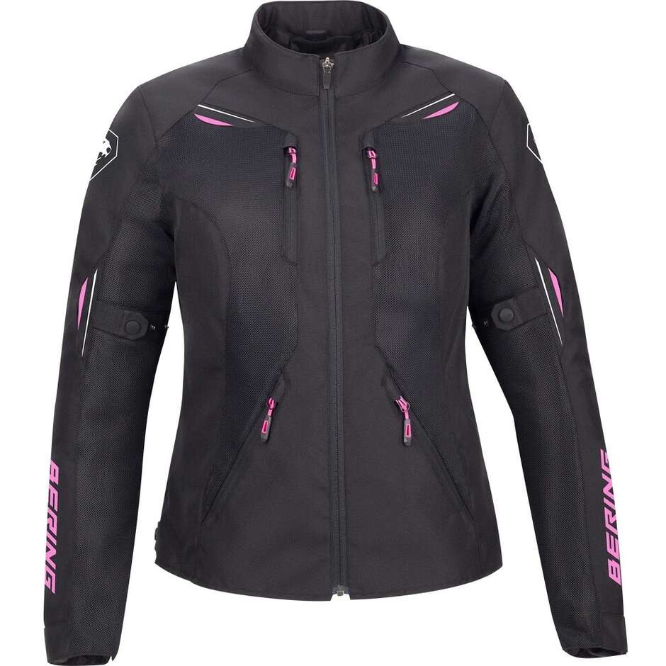 Veste de moto femme BERING LADY BRAZILIA Noir/Fuchsia