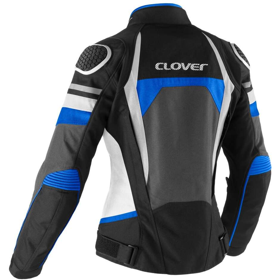 Veste de moto femme Clover AIRBLADE 5 LADY bleu blanc noir