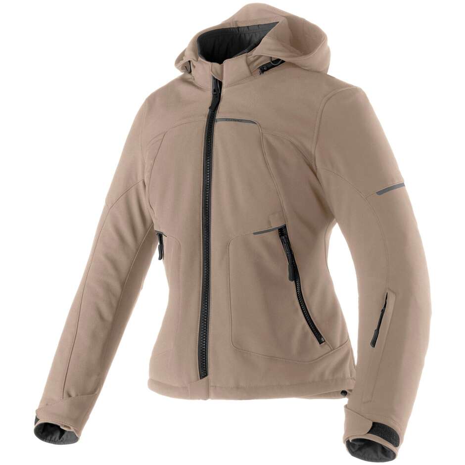 Veste de moto femme Clover RAMBLA LADY WP marron