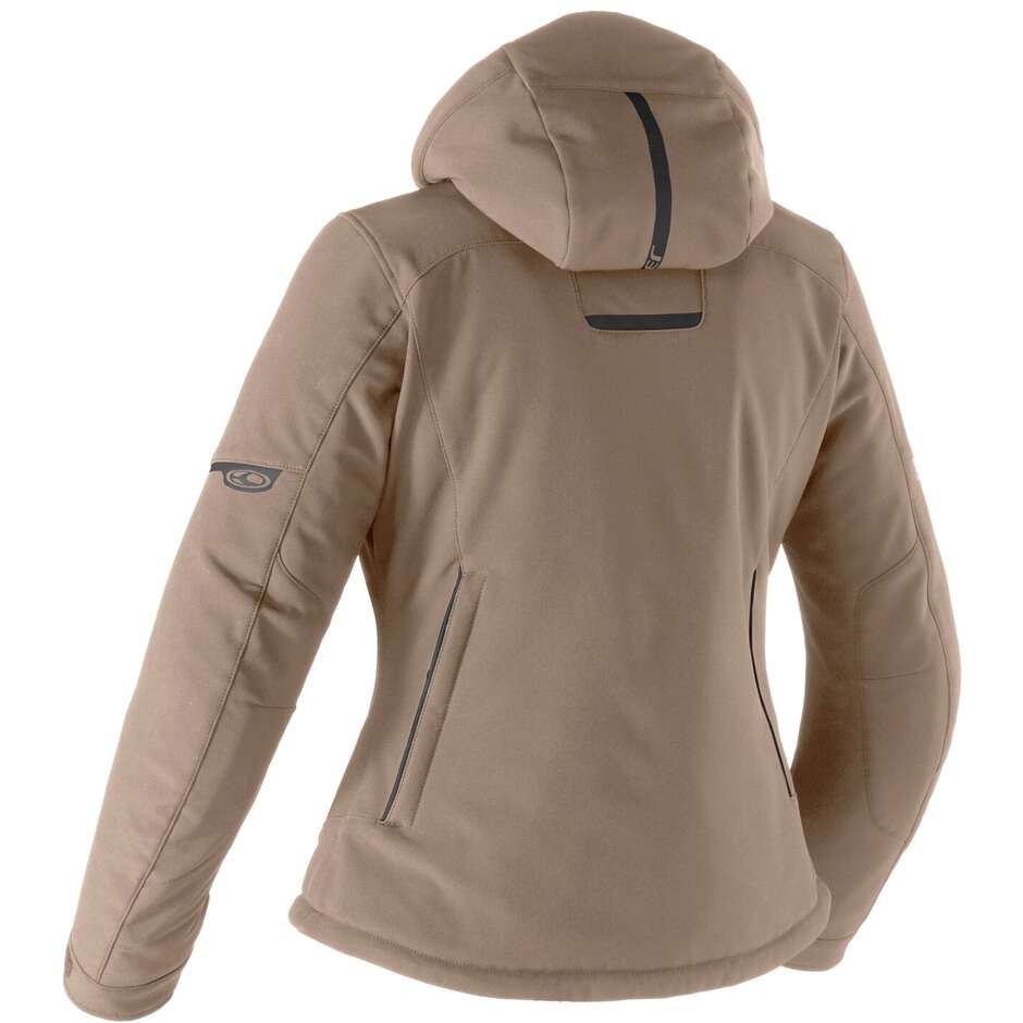 Veste de moto femme Clover RAMBLA LADY WP marron