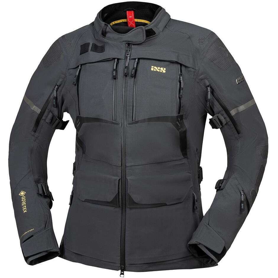 Veste de moto femme iXS Tourster-GTX 1.0, gris foncé laminé - Courte