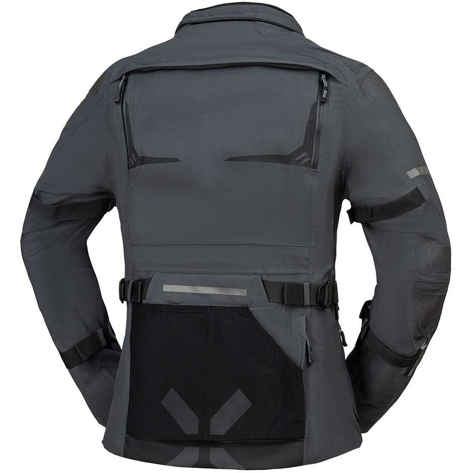 Veste de moto femme iXS Tourster-GTX 1.0, gris foncé laminé - Courte
