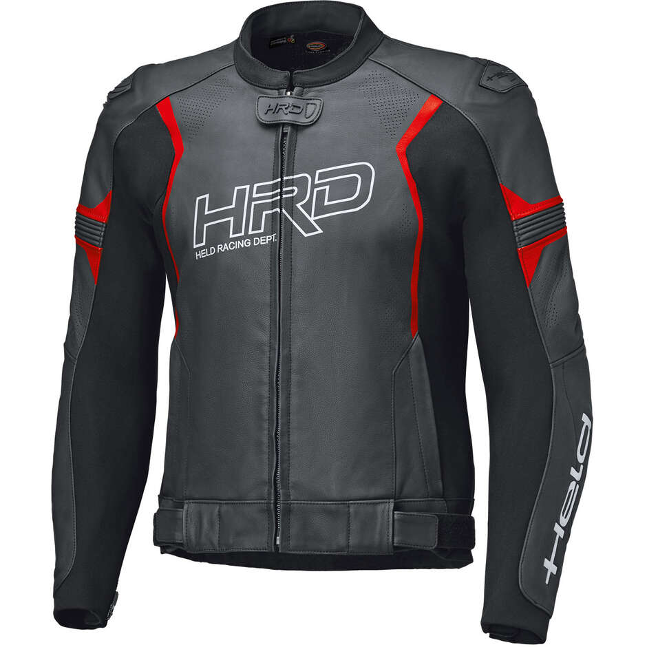 Veste de moto Held Street Rocket 4 Top noire et rouge fluo