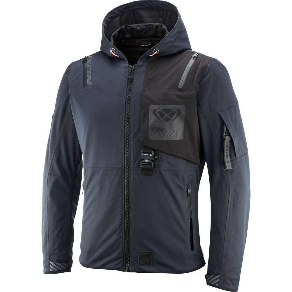 Veste de moto Ixon M-QUARTER bleu marine et noir