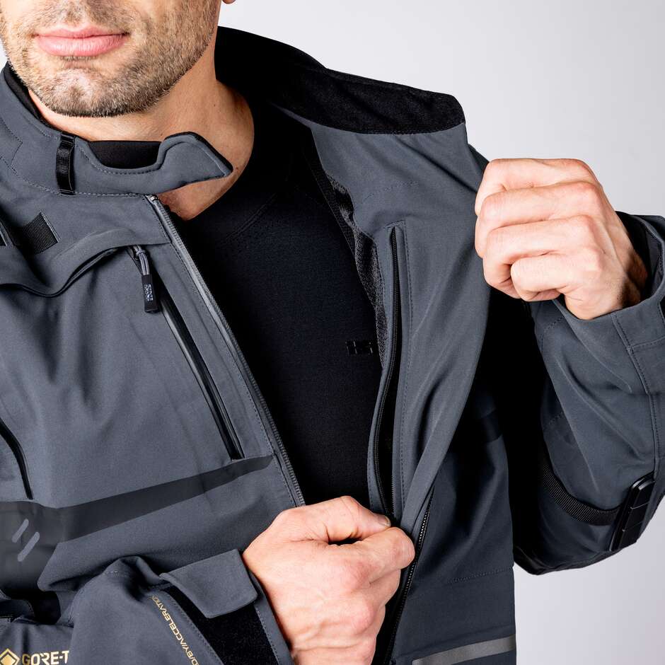 Veste de moto laminée iXS Tourster-GTX 1.0 Gris foncé - Longue