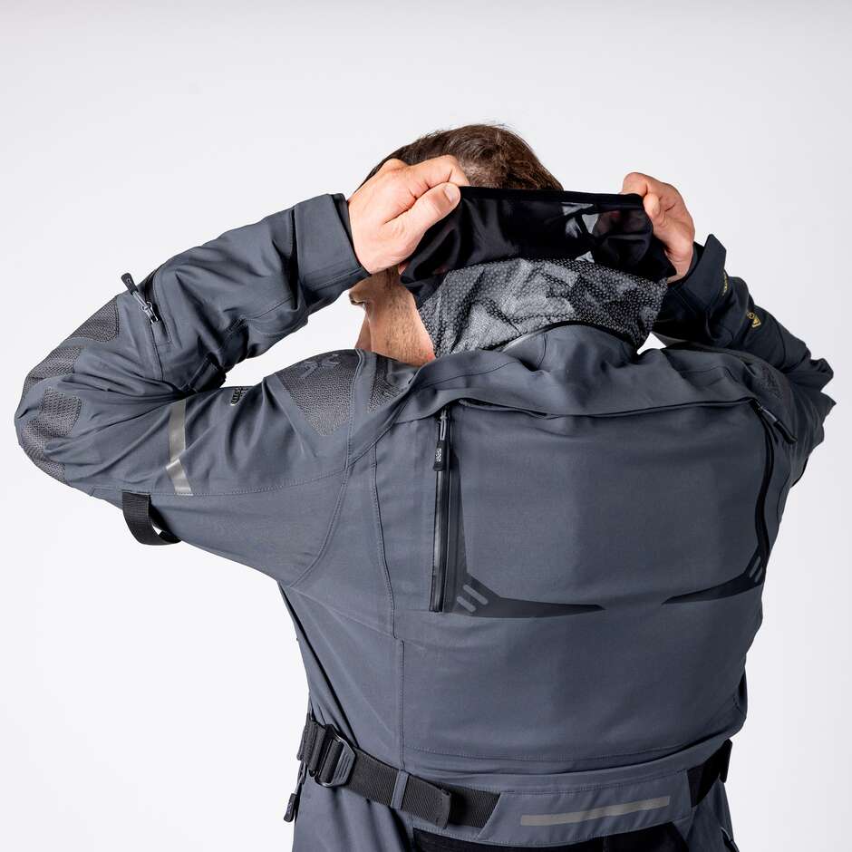 Veste de moto laminée iXS Tourster-GTX 1.0 Gris foncé - Longue