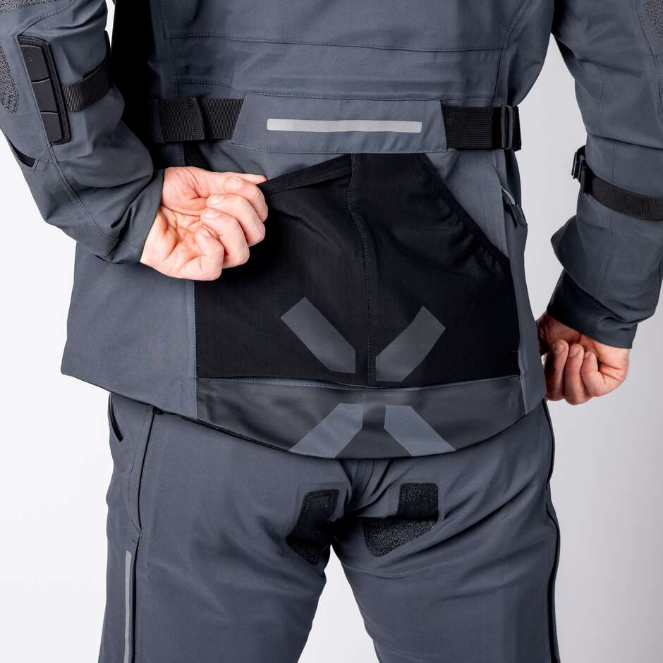Veste de moto laminée iXS Tourster-GTX 1.0 Gris foncé - Longue