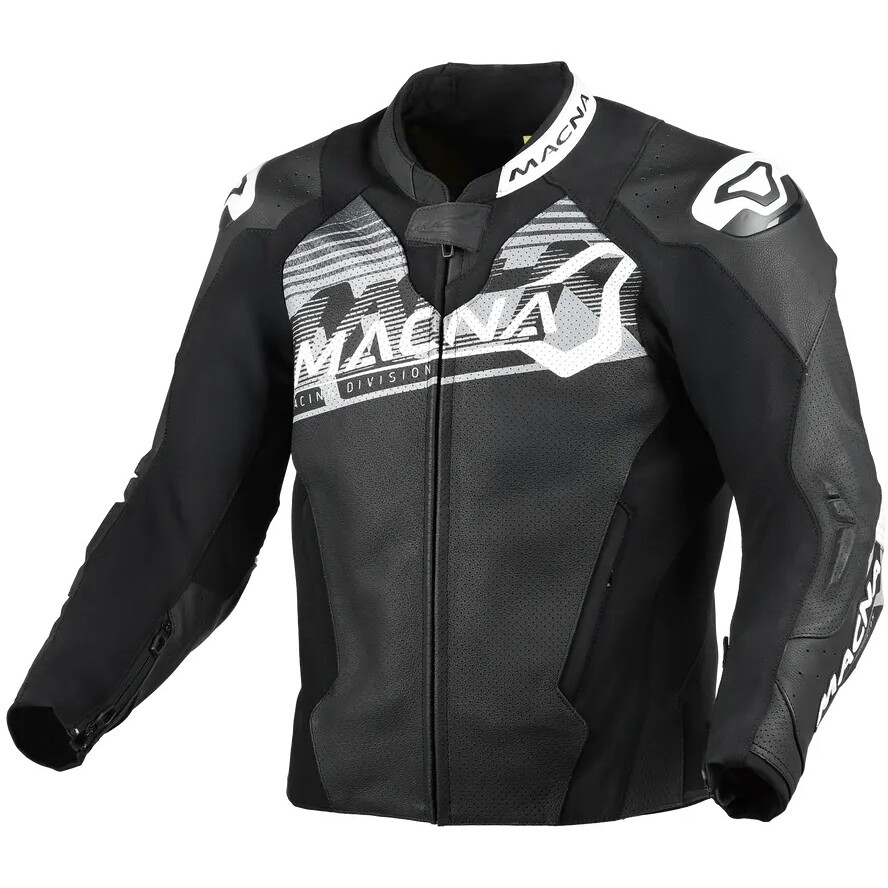 Veste de moto Macna Blitz Noir/Blanc