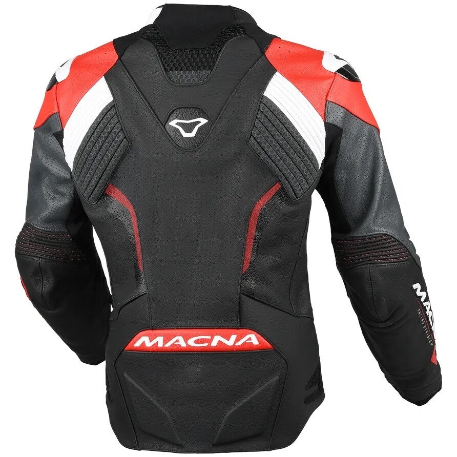 Veste de moto Macna Blitz pour femme, noire et rouge
