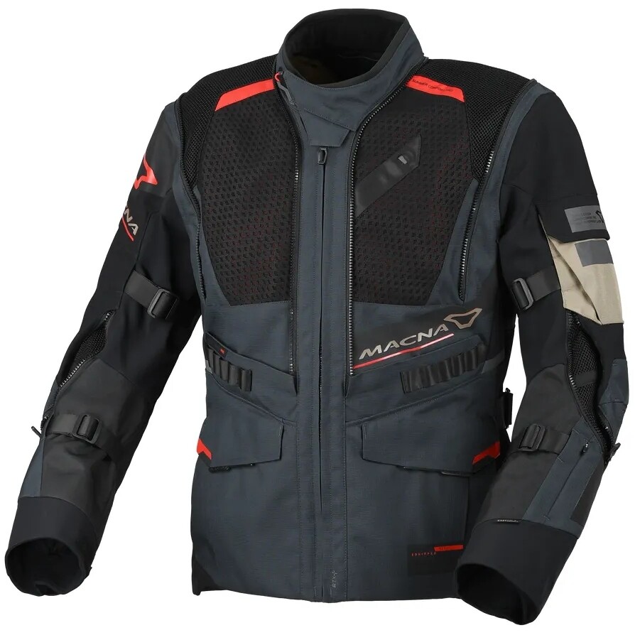 Veste de moto Macna Flexodus Noir/Bleu