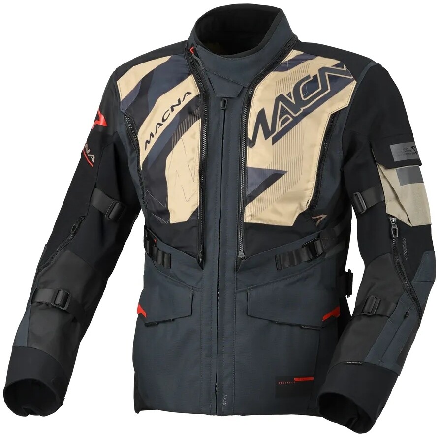 Veste de moto Macna Flexodus Noir/Bleu
