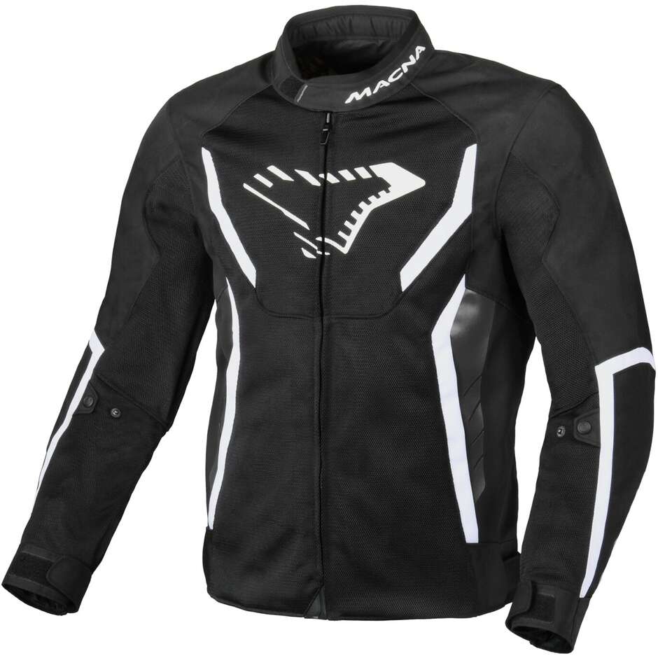 Veste de moto Macna Grisco Softshell noir blanc