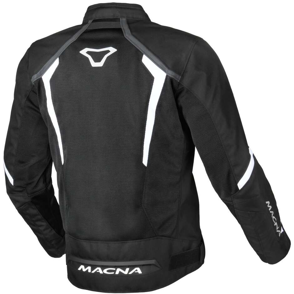 Veste de moto Macna Grisco Softshell noir blanc