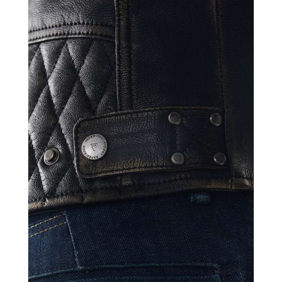 Veste de moto marron vintage Rebelhorn HUNTER II