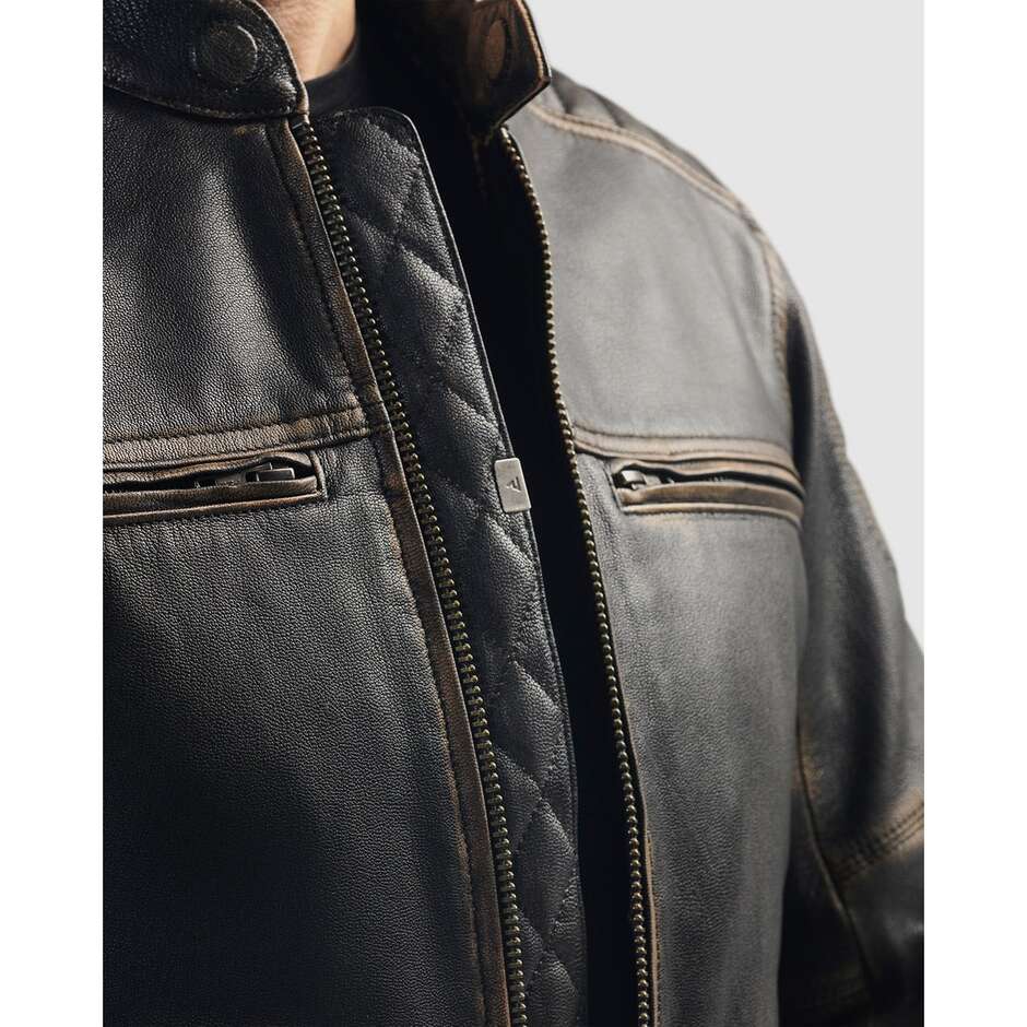 Veste de moto marron vintage Rebelhorn HUNTER II
