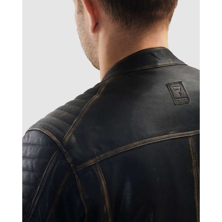 Veste de moto marron vintage Rebelhorn HUNTER II