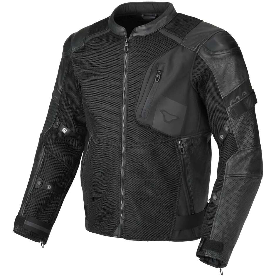 Veste de moto noire Macna Olsan