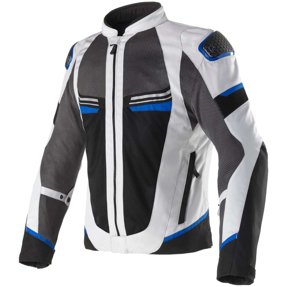 Veste de moto perforée Clover AIRJET 6 bleu blanc noir