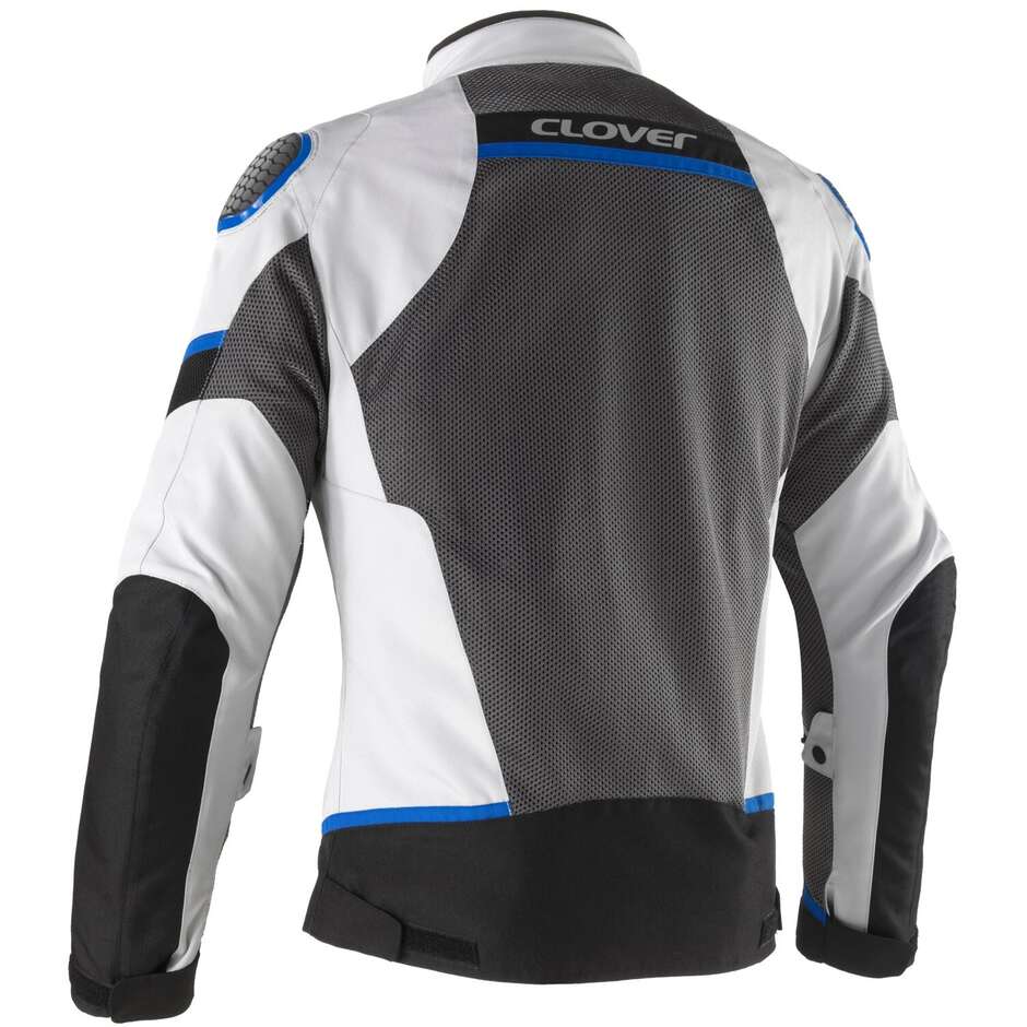 Veste de moto perforée Clover AIRJET 6 bleu blanc noir