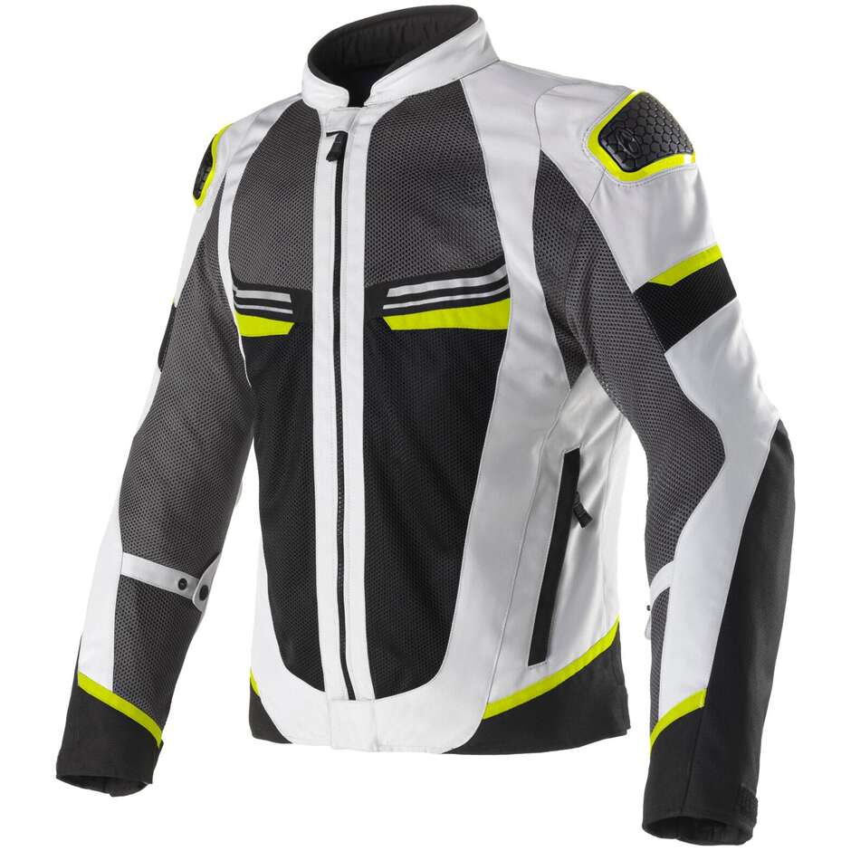 Veste de moto perforée Clover AIRJET 6 Gris Noir Jaune