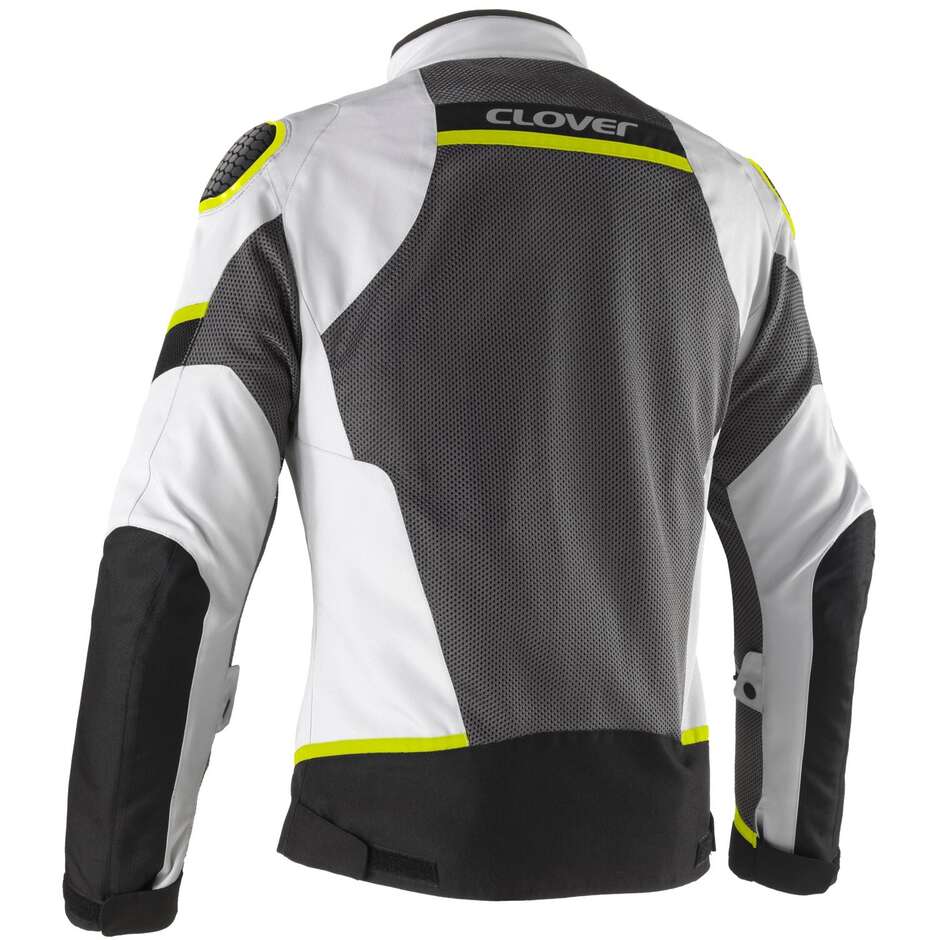 Veste de moto perforée Clover AIRJET 6 Gris Noir Jaune