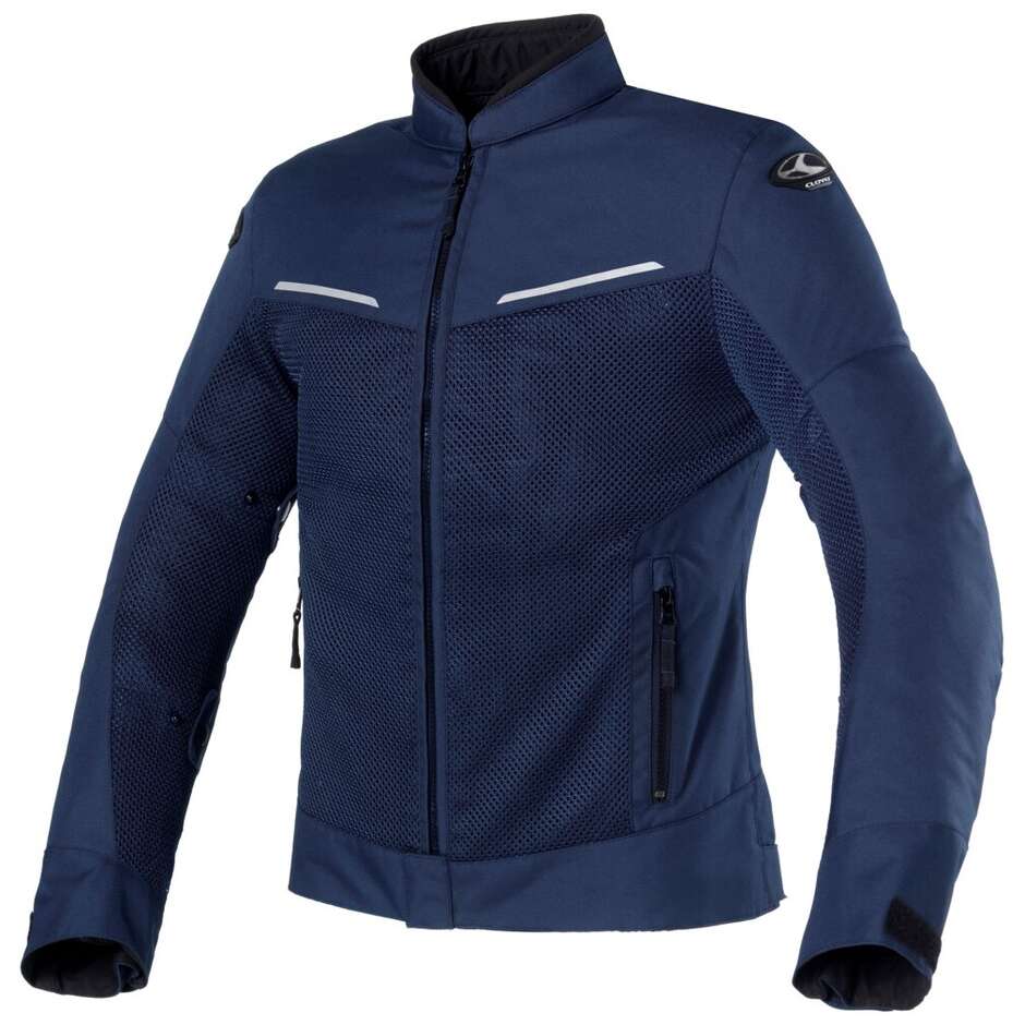 Veste de moto perforée Clover TROPICA bleu marine et noir