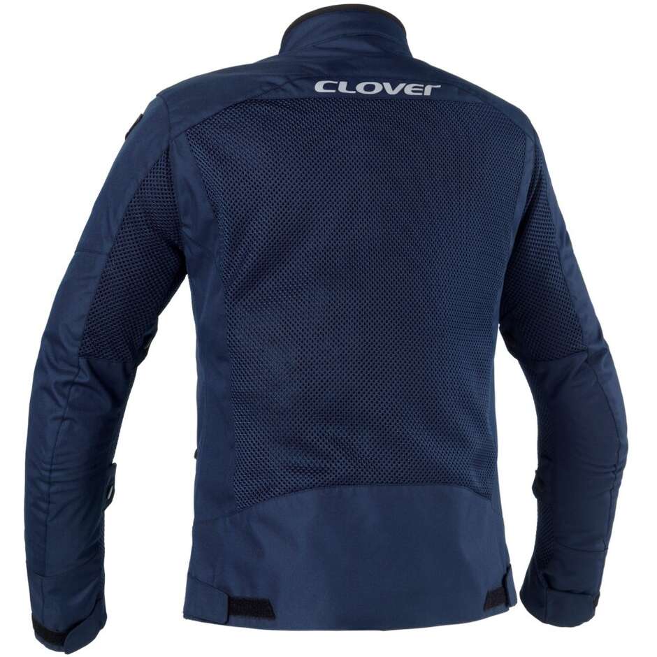 Veste de moto perforée Clover TROPICA bleu marine et noir