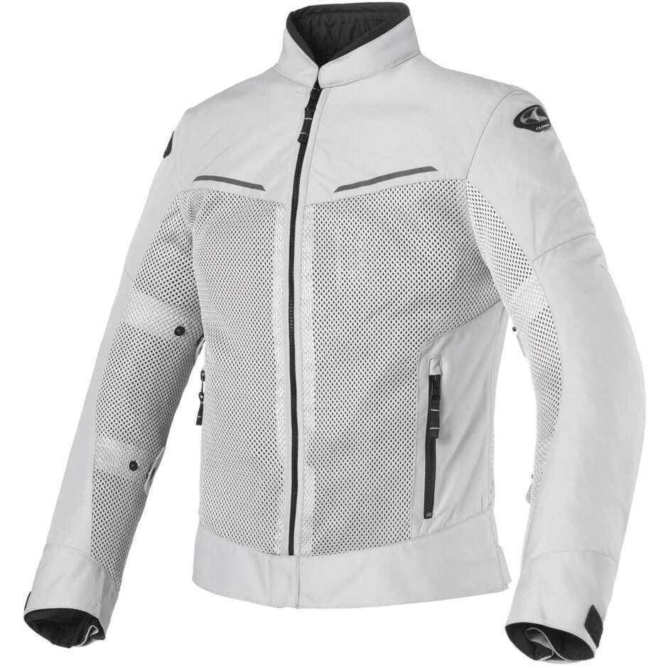 Veste de moto perforée Clover TROPICA Gris Noir