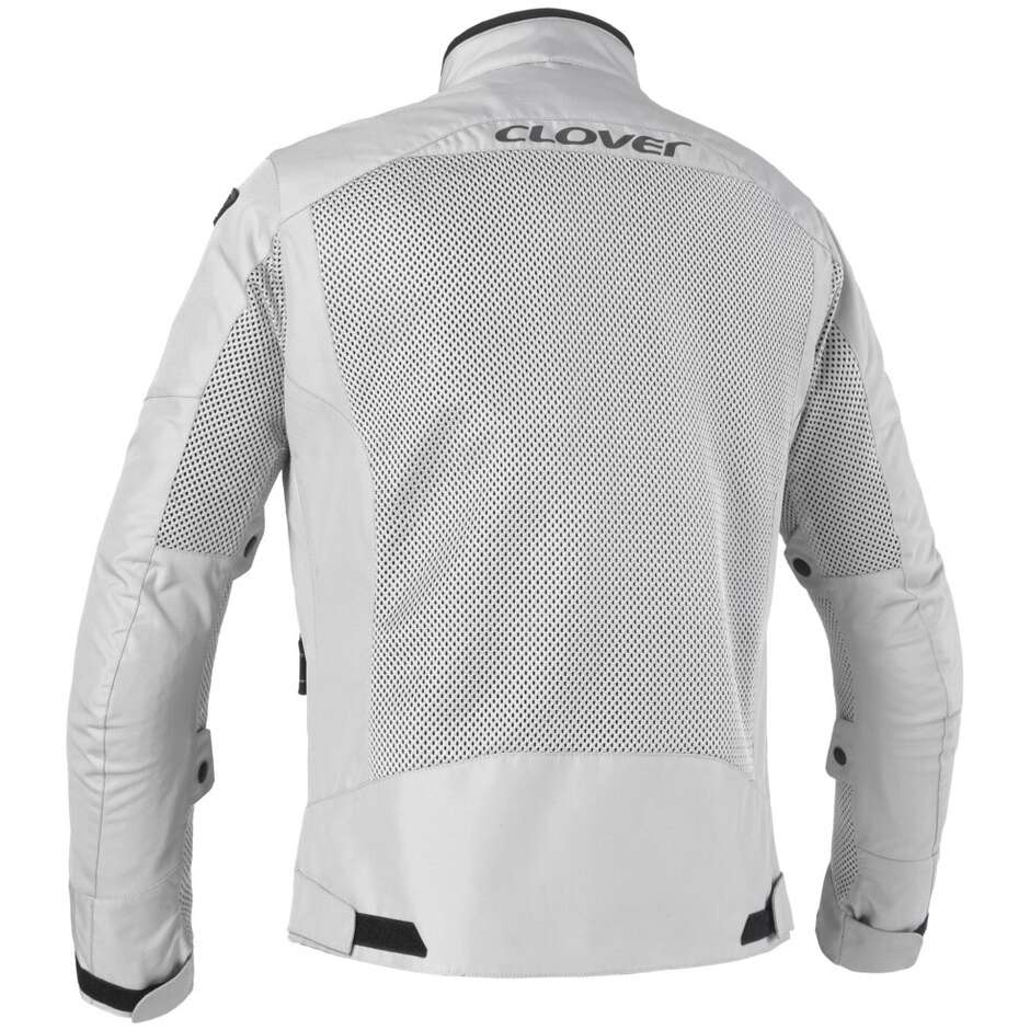 Veste de moto perforée Clover TROPICA Gris Noir