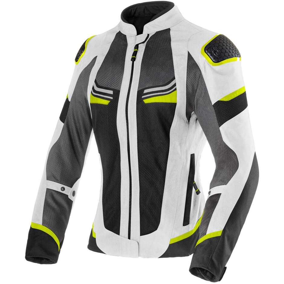 Veste de moto perforée pour femme Clover AIRJET 6 LADY, gris, noir, jaune