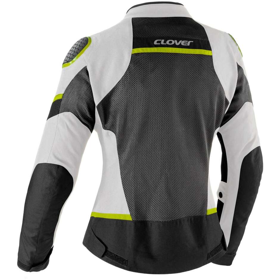 Veste de moto perforée pour femme Clover AIRJET 6 LADY, gris, noir, jaune