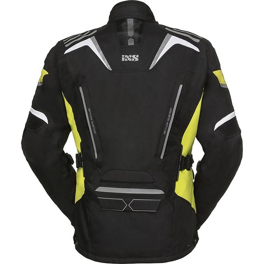 Veste de moto pour femme en tissu Ixs Tour Powells-St Lady noir jaune fluo