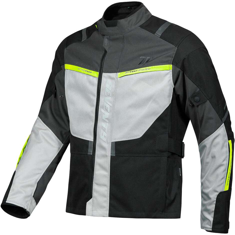 Veste de moto pour femme Seventy Degrees SD-JT85 TONALE, noir, gris, jaune fluo