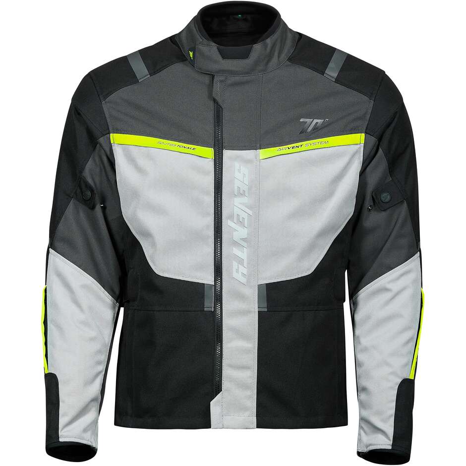 Veste de moto pour femme Seventy Degrees SD-JT85 TONALE, noir, gris, jaune fluo