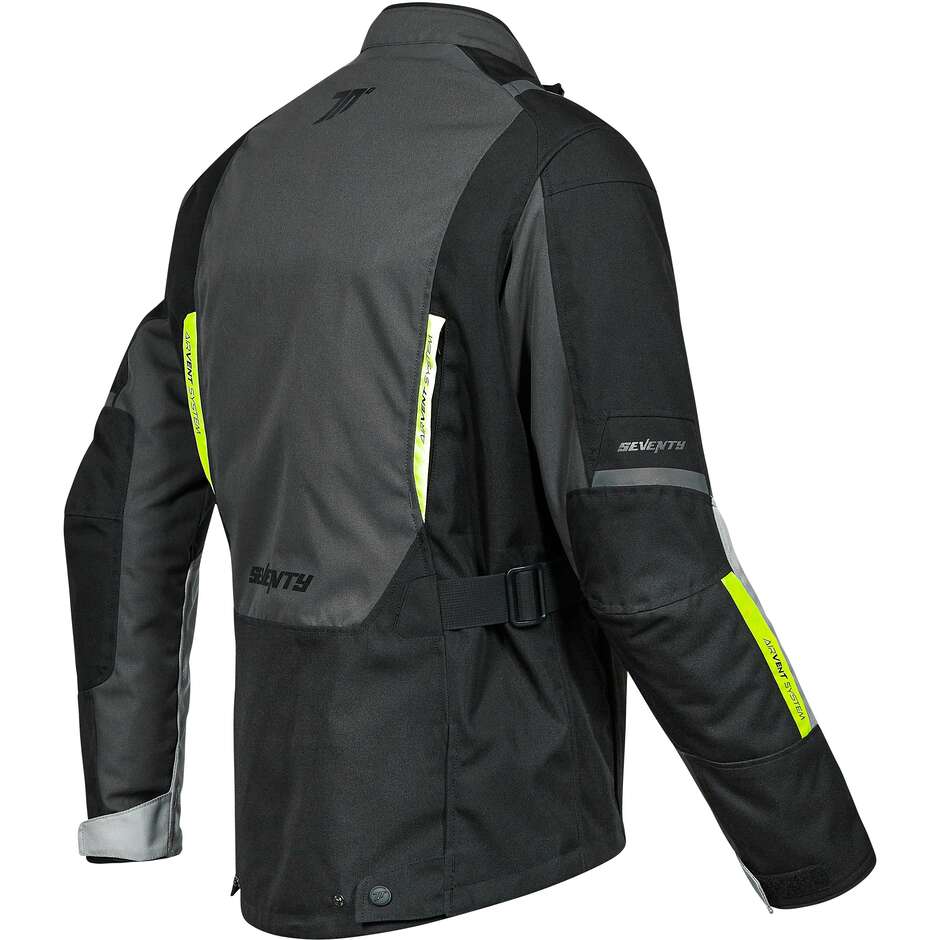 Veste de moto pour femme Seventy Degrees SD-JT85 TONALE, noir, gris, jaune fluo