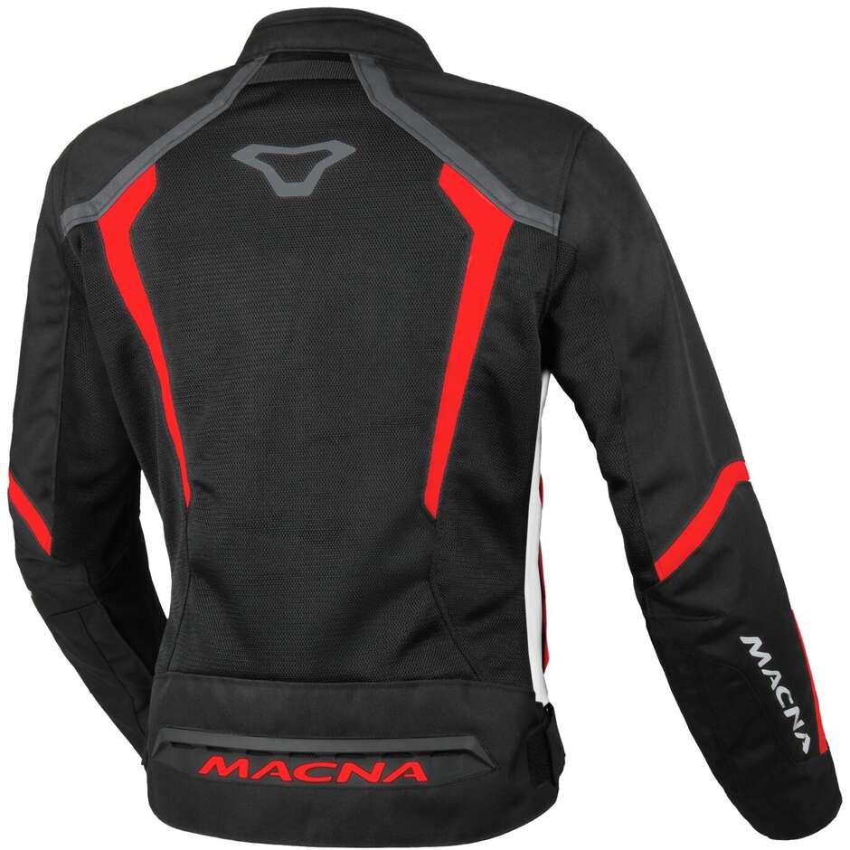 Veste de moto Softshell femme Macna Grisca noir blanc rouge