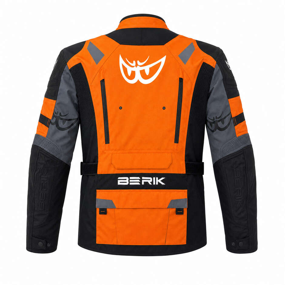 Veste de moto technique Berik 2.0 Adventure NJ-233309 Orange Noir Gris