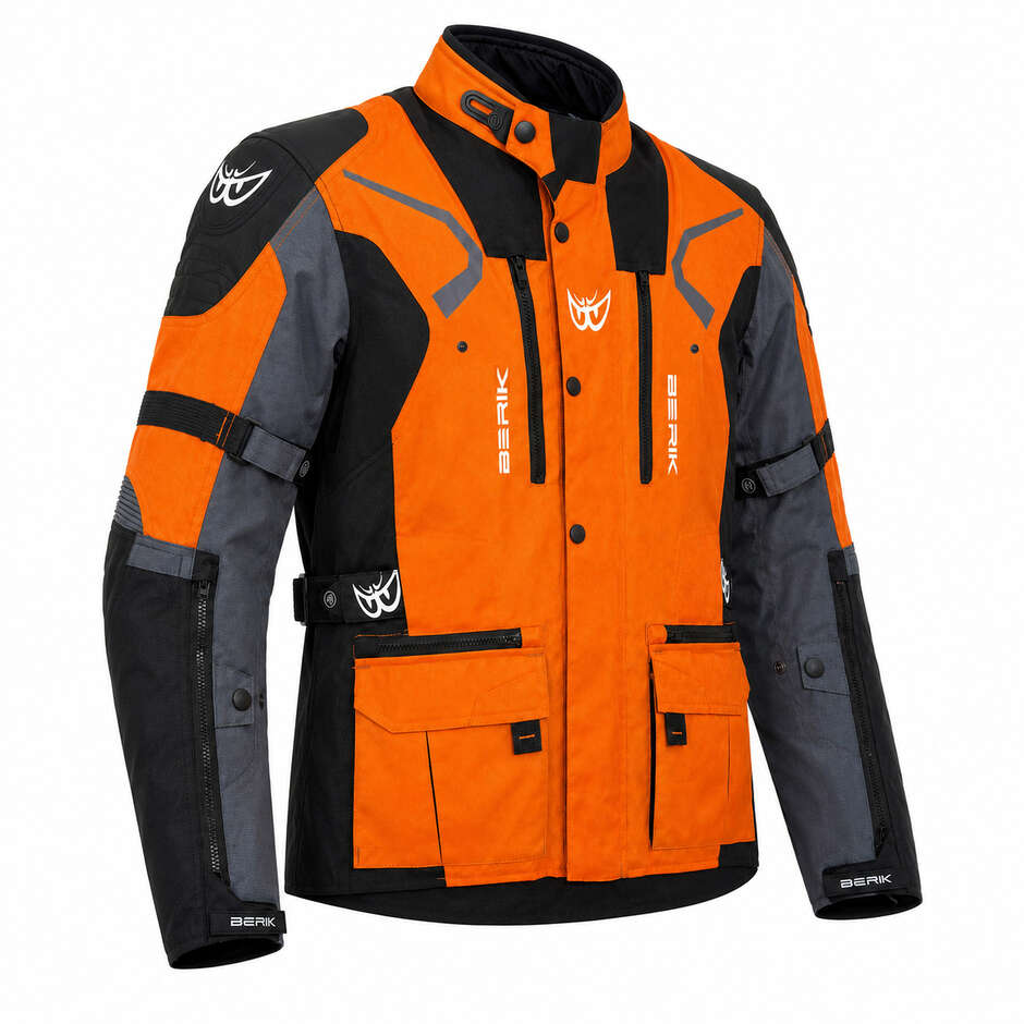 Veste de moto technique Berik 2.0 Adventure NJ-233309 Orange Noir Gris