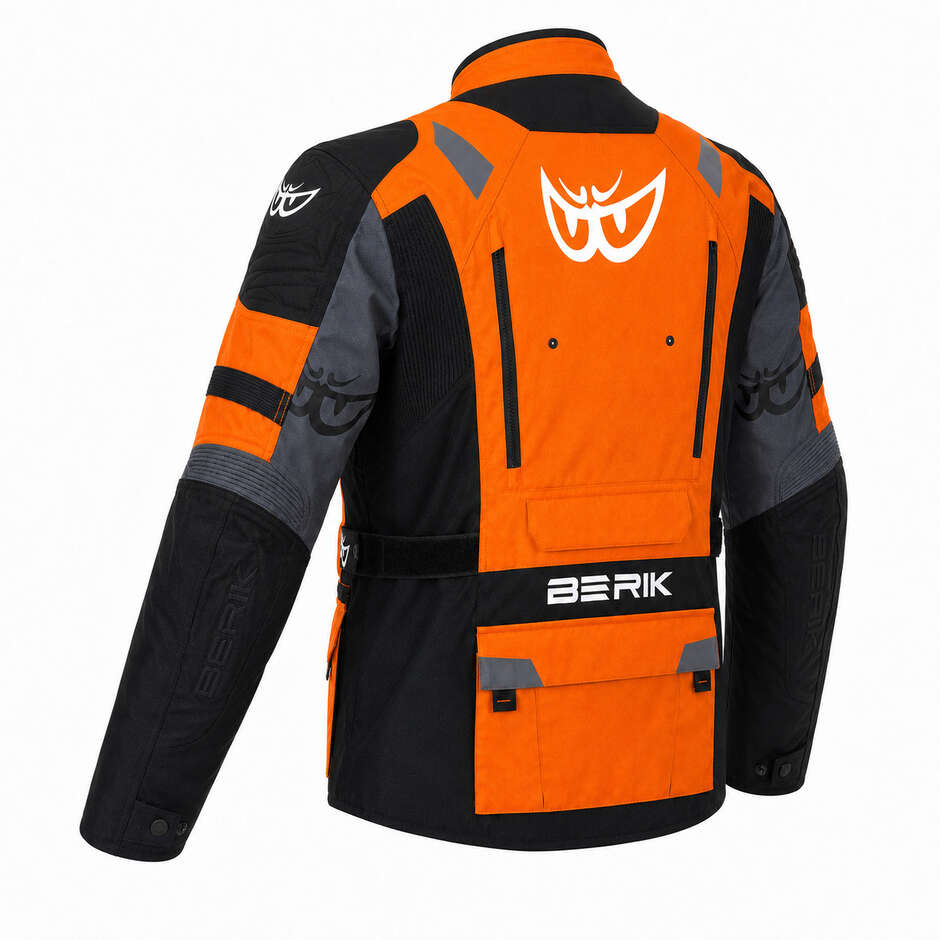 Veste de moto technique Berik 2.0 Adventure NJ-233309 Orange Noir Gris