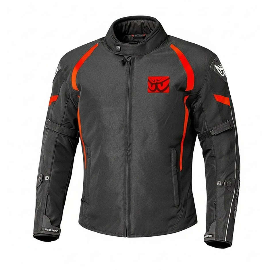 Veste de moto technique Berik 2.0 NJ-223301-EL WP, noir, rouge fluo