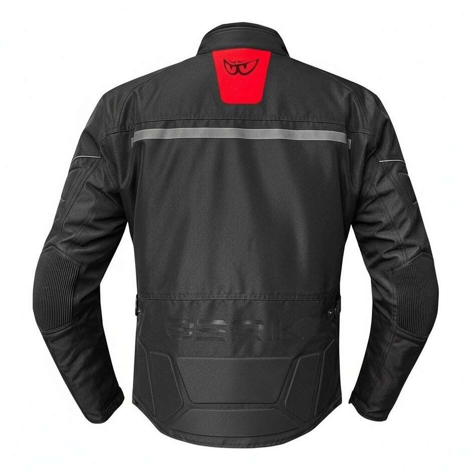Veste de moto technique Berik 2.0 NJ-223301-EL WP, noir, rouge fluo