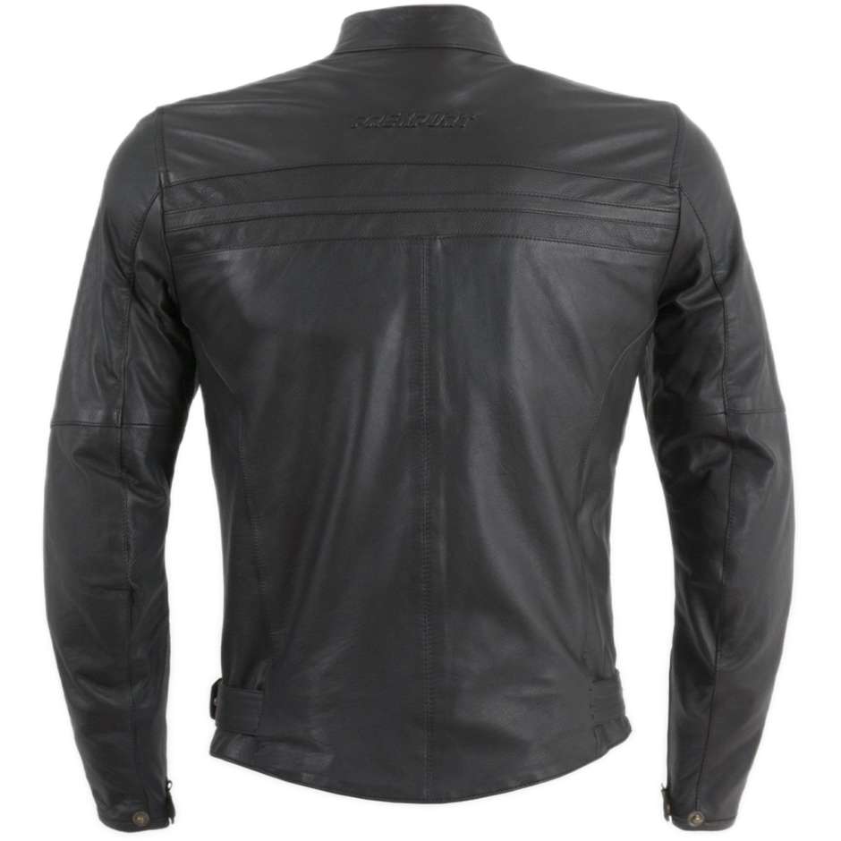 Veste de moto technique en cuir véritable Prexport SHADOW Full Black