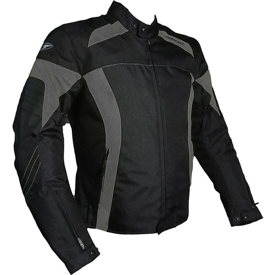Veste de moto technique en tissu Prexport OASY  noir gris imperméable