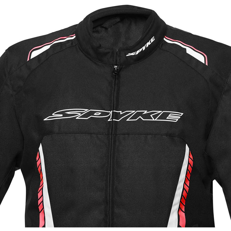 Veste de moto technique en tissu Spyke DAYTONA Dry Tecno Sport noir blanc rouge