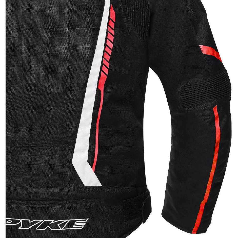 Veste de moto technique en tissu Spyke DAYTONA Dry Tecno Sport noir blanc rouge