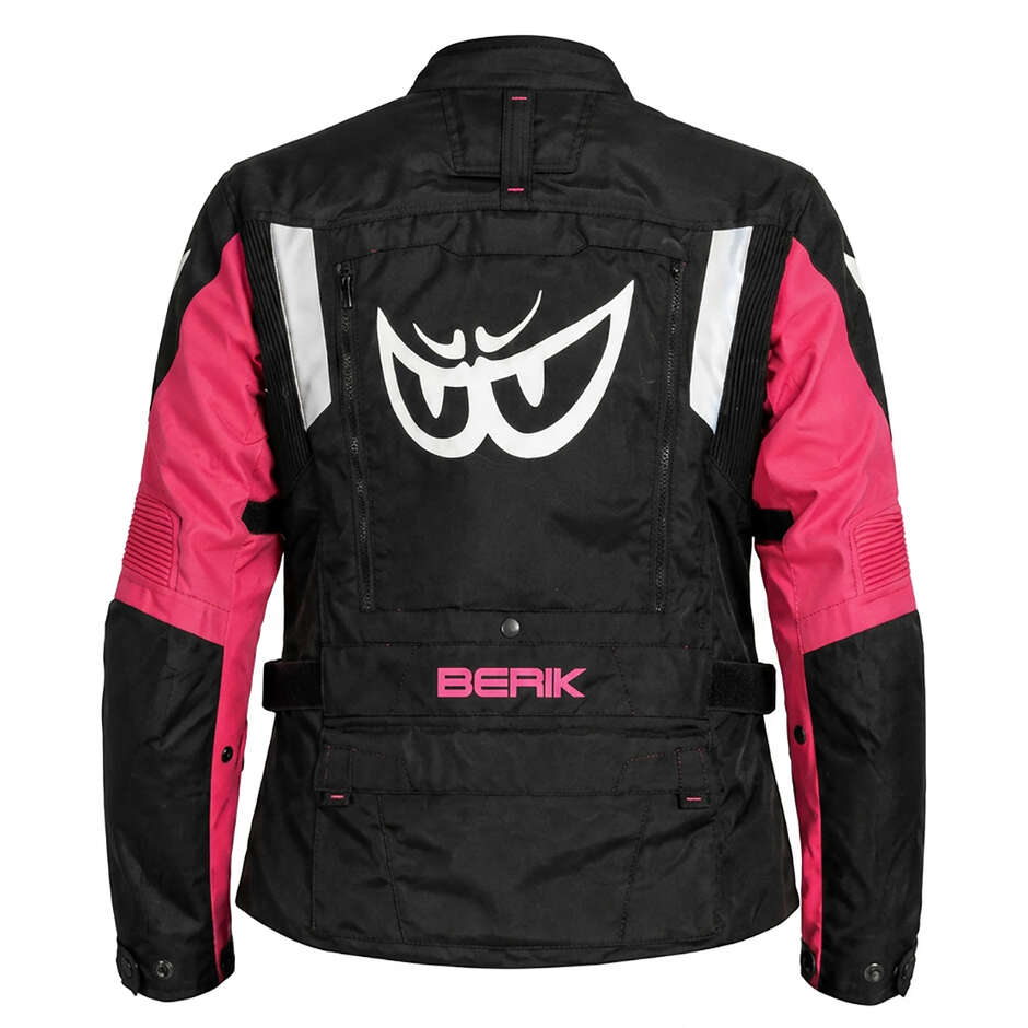 Veste de moto technique femme Berik 2.0 Adventure NJ-253328L, noir/fuchsia