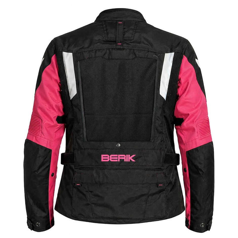 Veste de moto technique femme Berik 2.0 Adventure NJ-253328L, noir/fuchsia