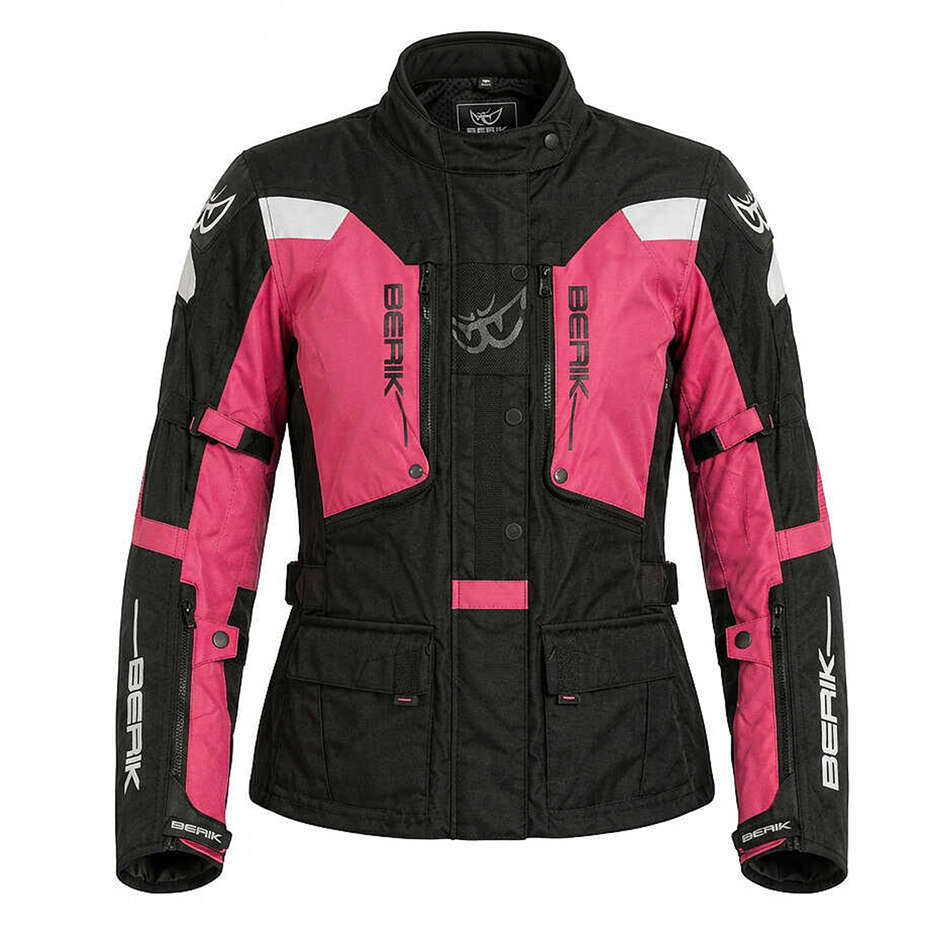Veste de moto technique femme Berik 2.0 Adventure NJ-253328L, noir/fuchsia